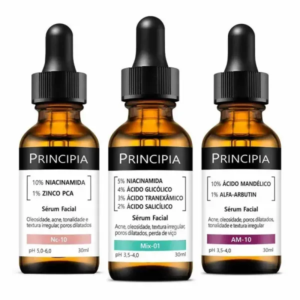 Kit Principia Trio Antiacne Sérum NC-10 + Mix-01 + AM-10 3 Unidades